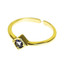 Load image into Gallery viewer, Lolite Brass Stackable Ring
