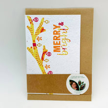 Load image into Gallery viewer, Merry &amp; Bright Growing Paper Christmas Card
