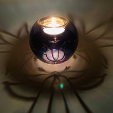 Load image into Gallery viewer, Lotus Blue Glass Candle Holder
