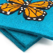 Load image into Gallery viewer, Monarch  Blue Square Felt Trivet
