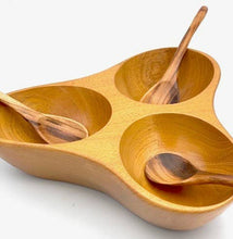 Load image into Gallery viewer, Tropical Hardwood Triangle Salsa Dish
