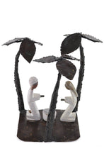 Load image into Gallery viewer, Zimbabwean Springstone &amp; Metal Palm Tree Nativity Scene
