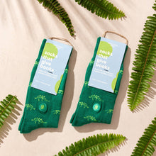 Load image into Gallery viewer, Socks that Give Books  (Green Dinosaurs)
