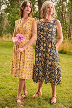 Load image into Gallery viewer, Thais Tiered Sleeveless Dress Navy Botanical

