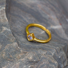 Load image into Gallery viewer, Lolite Brass Stackable Ring
