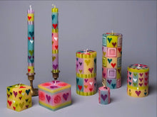 Load image into Gallery viewer, Pastel Hearts Taper Candle Set
