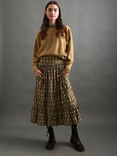 Load image into Gallery viewer, Mila Olive Ikat Midi Skirt
