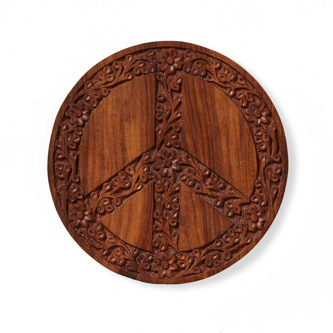 Floral Peace Shesham Trivet