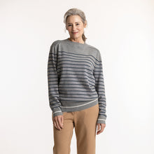 Load image into Gallery viewer, Heather Stripe Organic Cotton Crew Sweater
