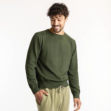 Load image into Gallery viewer, Heather Stripe Organic Cotton Crew Sweater
