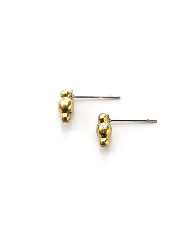 Ping Pong Brass Stud Earrings