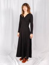 Load image into Gallery viewer, Katie Black Rib Maxi Wrap Dress
