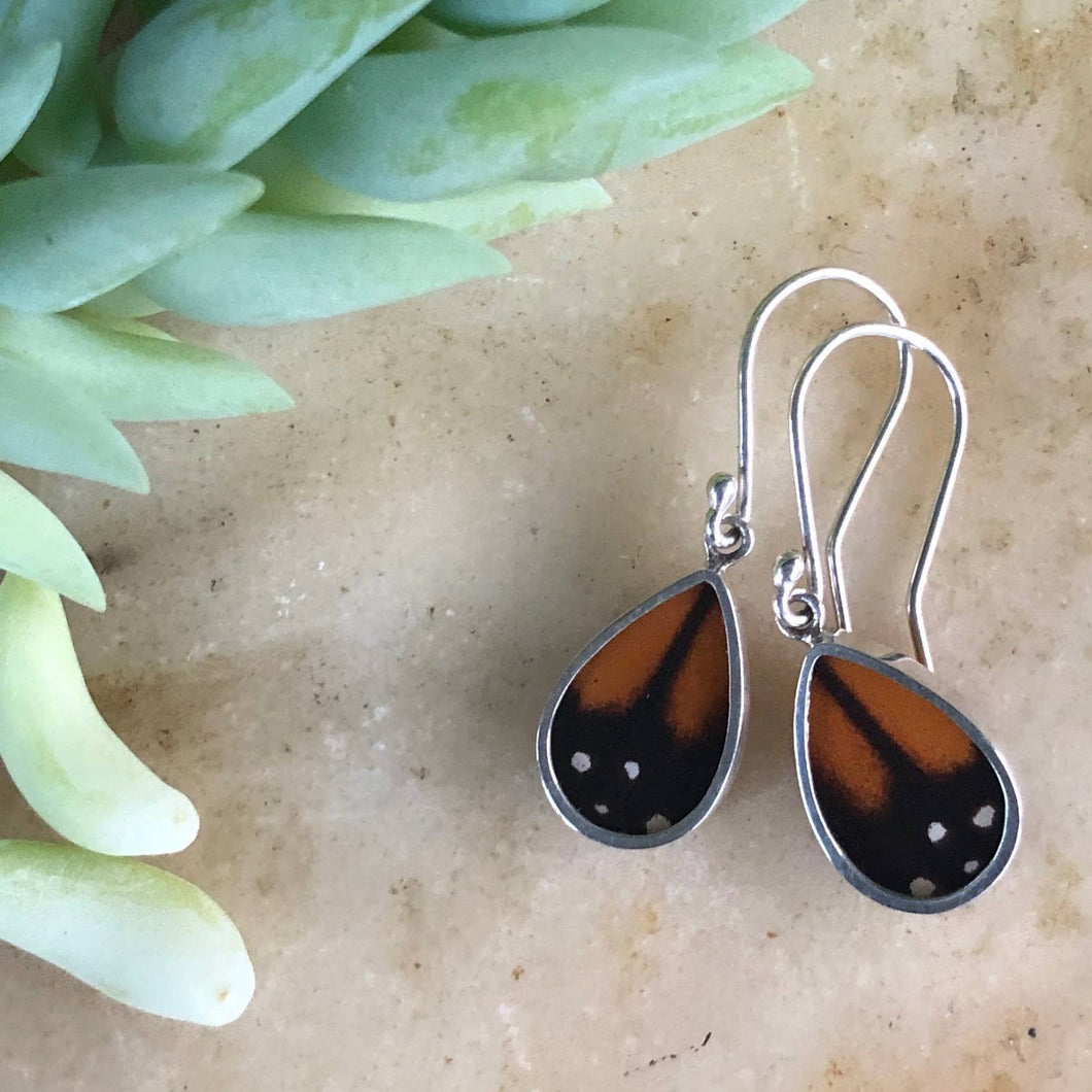 Monarch Butterfly Sterling Silver Earrings