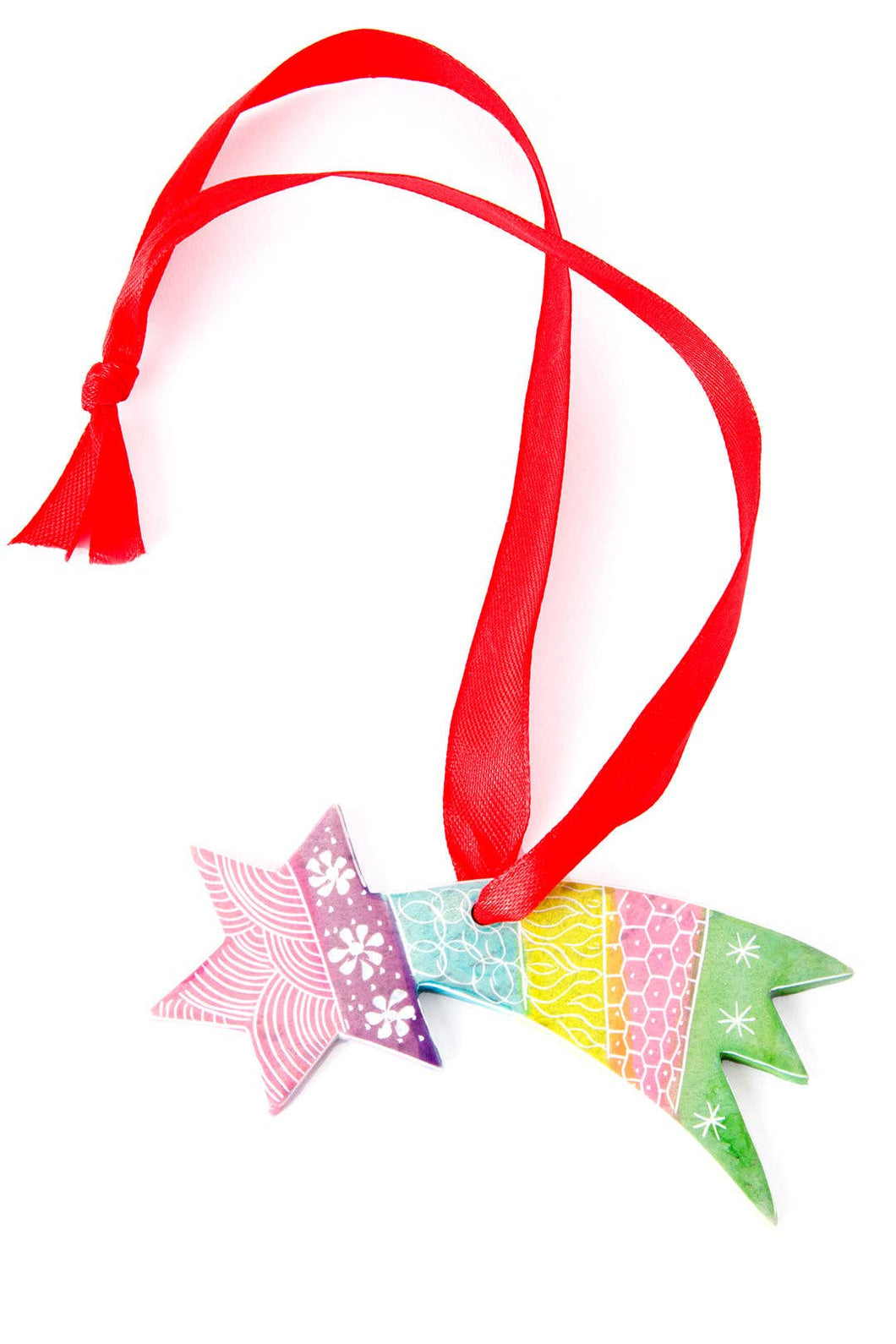 Colorful Soapstone Shooting Star Hanging Ornament