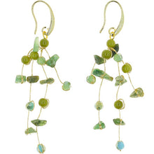 Load image into Gallery viewer, Sarah Tumbeled Earth  Multistrand Silk &amp; Stone Earrings
