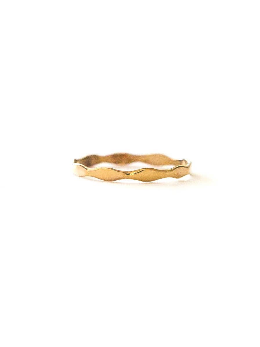 Brass Waves Stacking Rings