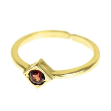 Load image into Gallery viewer, Garnet Brass Stackable Ring
