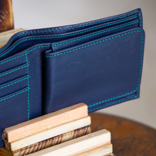 Load image into Gallery viewer, BIFOLD Ocean Navy Leather Wallet
