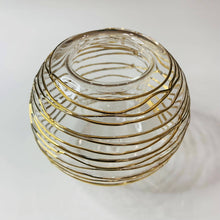 Load image into Gallery viewer, Gold Spiral Glass Candle Holder
