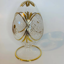 Load image into Gallery viewer, Medium Gold  Glass Tabletop Egg
