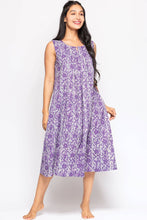 Load image into Gallery viewer, Purple Manisha Block Print Cotton Dress
