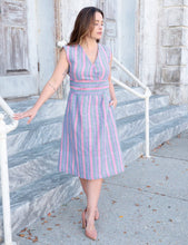 Load image into Gallery viewer, Esplanade Cotton Linen Striped Dress
