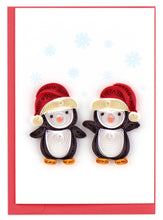 Load image into Gallery viewer, Christmas Penguins Gift Enclosure Mini Card
