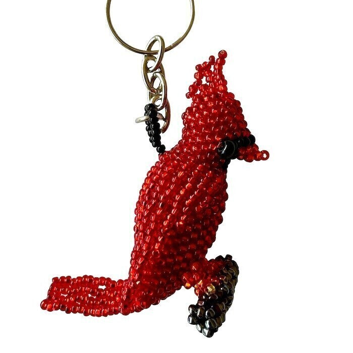 Cardinal Beaded Keychain