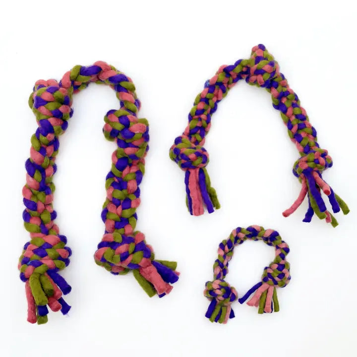 Knotted Rope Pull Dog Toy, Purple/Green: 15