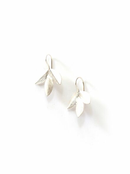 Silver Leaf Cluster Earrings