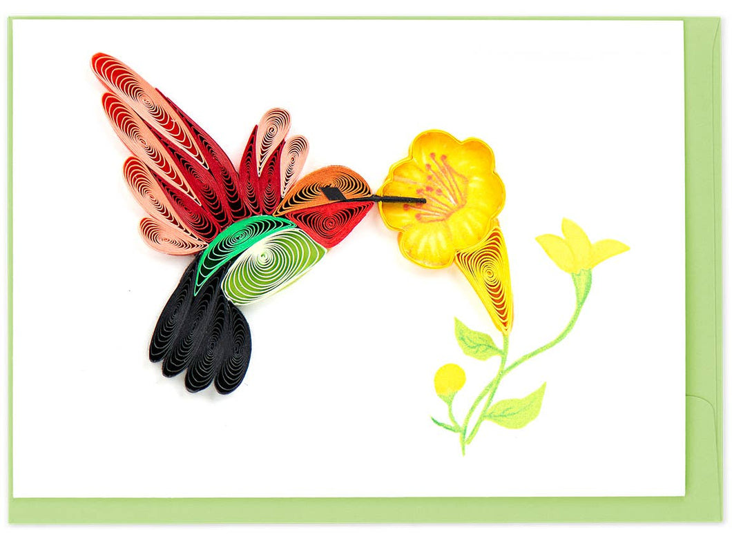 Quilled Hummingbird Mini Card