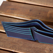 Load image into Gallery viewer, BIFOLD Ocean Navy Leather Wallet
