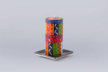 Load image into Gallery viewer, Multi Color Ethnic Small Pillar Candle 3” x 4” (50 hour burn time)
