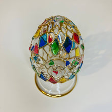 Load image into Gallery viewer, Medium Harlequin Glass Tabletop Egg
