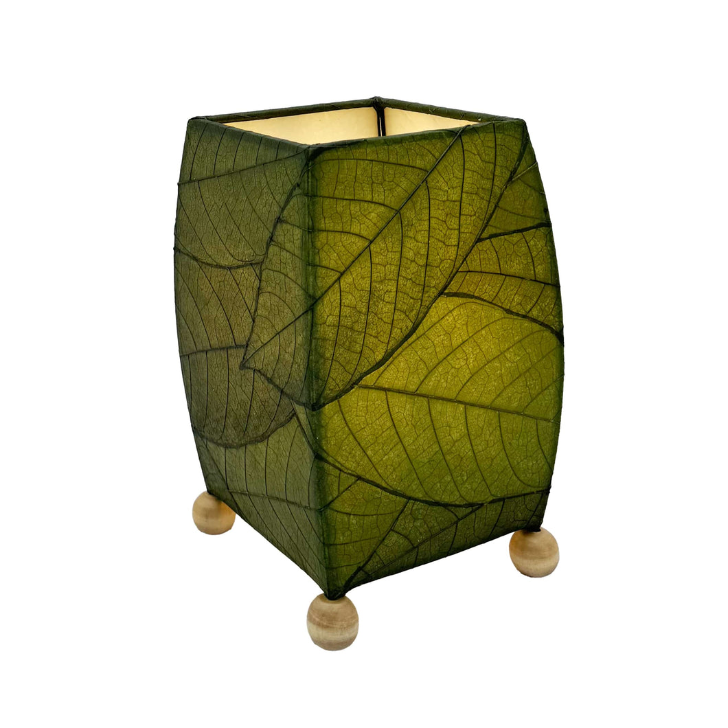 Green Mini Square Cocoa Leaf Lamp