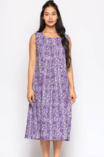 Load image into Gallery viewer, Purple Manisha Block Print Cotton Dress
