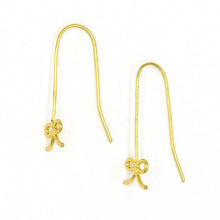 Load image into Gallery viewer, Gold Bow Drop Earrings
