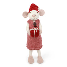 Load image into Gallery viewer, Big White Mouse Dusty Red Dress &amp; Present
