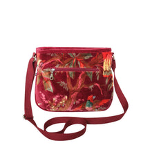 Load image into Gallery viewer, Teal Eden Velvet Rosy Messenger Bag
