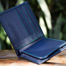 Load image into Gallery viewer, BIFOLD Ocean Navy Leather Wallet
