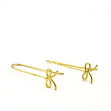 Load image into Gallery viewer, Gold Bow Drop Earrings
