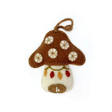 Load image into Gallery viewer, Holiday Mushroom House Felt Ornament (Pointed)
