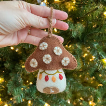 Load image into Gallery viewer, Holiday Mushroom House Felt Ornament (Pointed)
