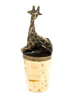 Load image into Gallery viewer, Brass Giraffe Wine Bottle Topper
