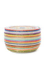 Load image into Gallery viewer, Rainbow Stripe Flat Top Storage Basket
