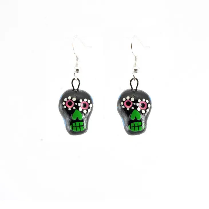 Sugar Skull Ceramic Earrings