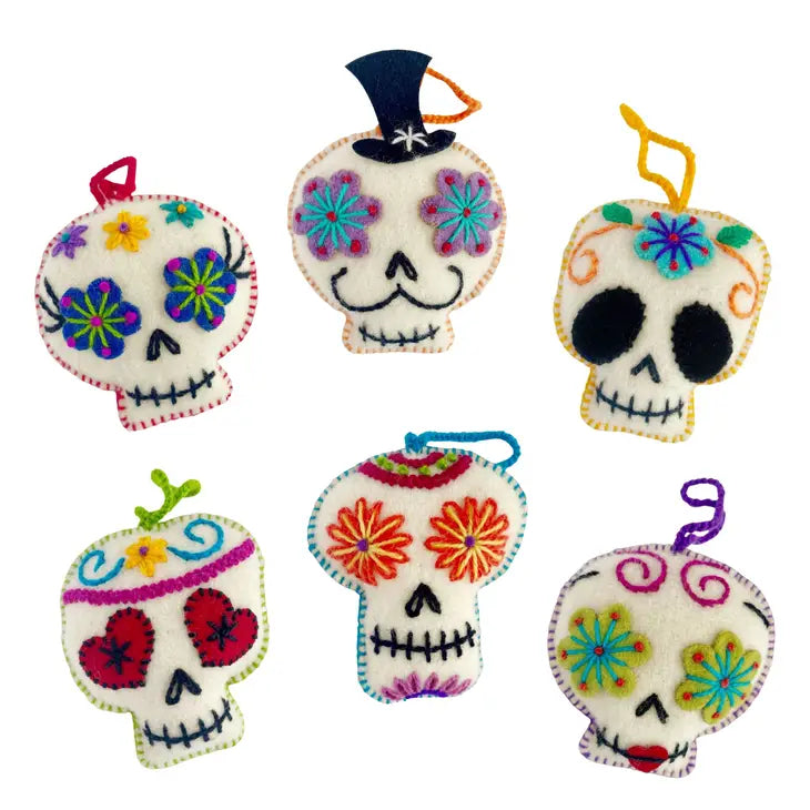 Sugar Skull Felt Ornament