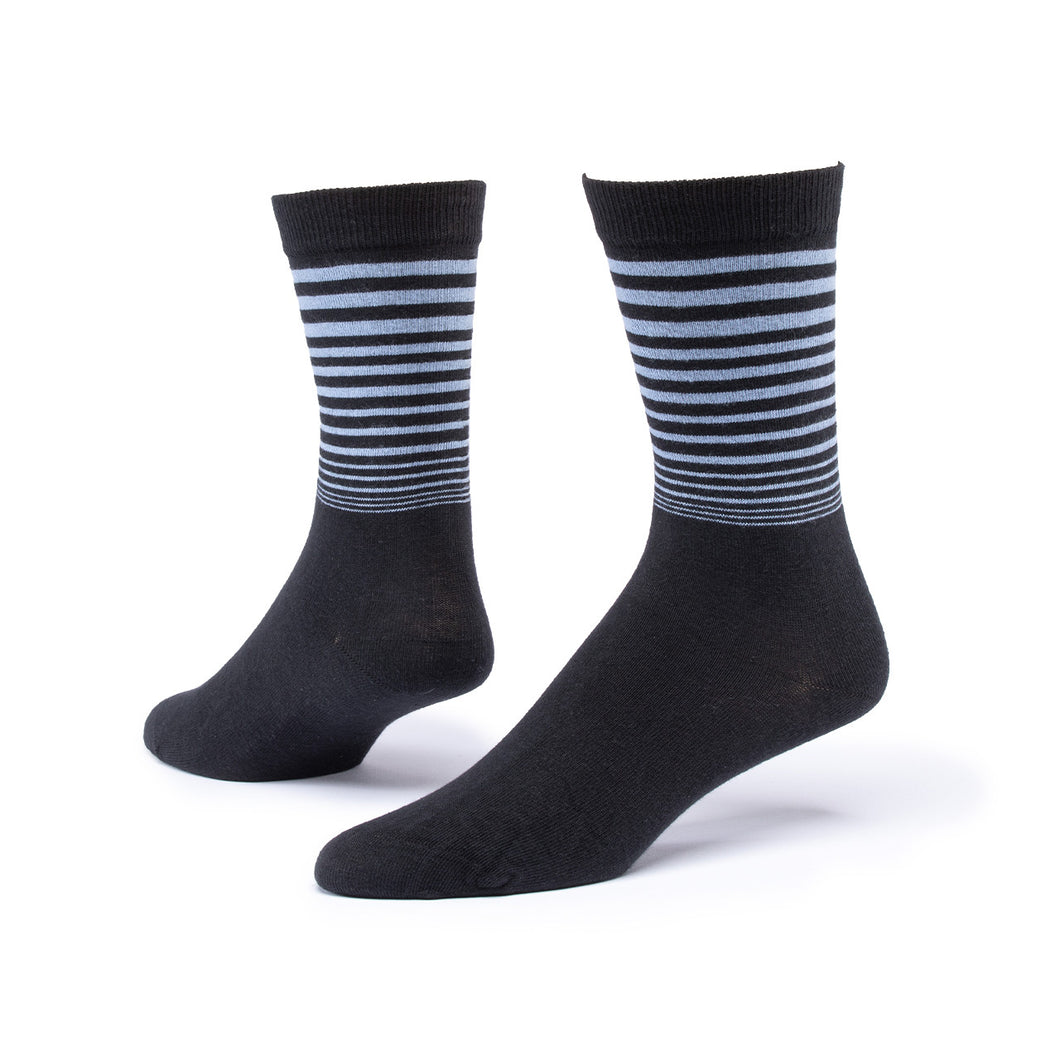 Organic Black Striped Trouser Socks