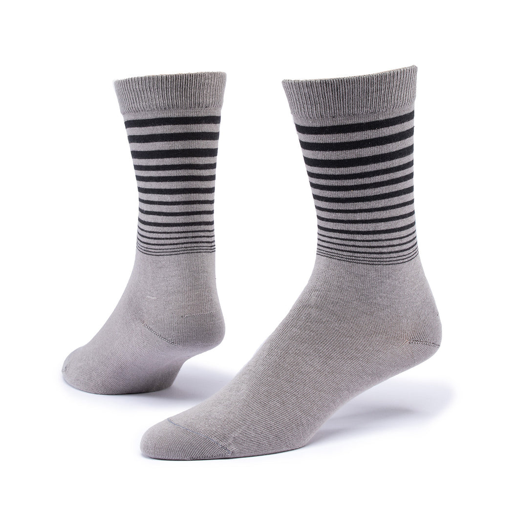 Organic Grey Striped Trouser Socks