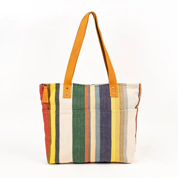 Handwoven Striped Shoulder Bag